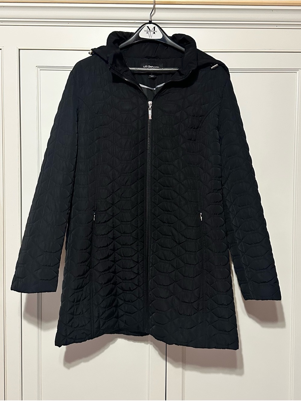 Liz Claiborne Black Quilted Hooded Puffer Coat